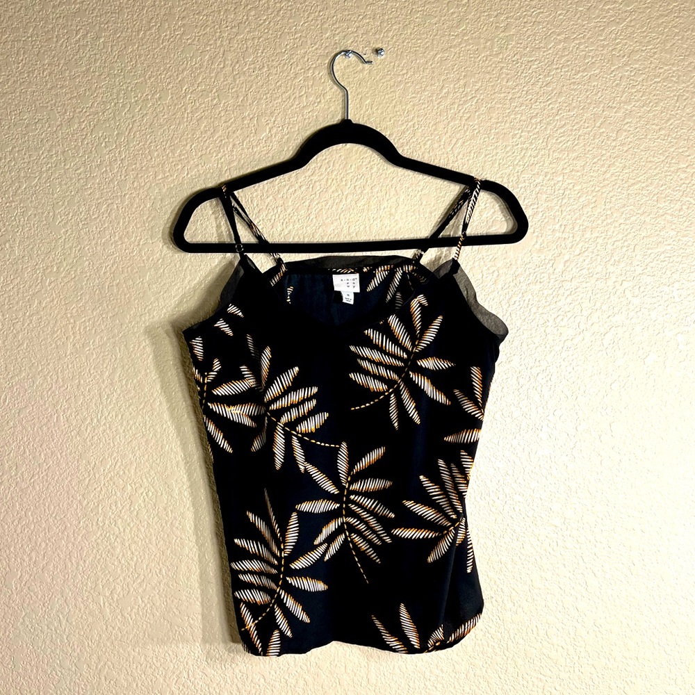 Black palm leaf camisole top by A New Day size:M